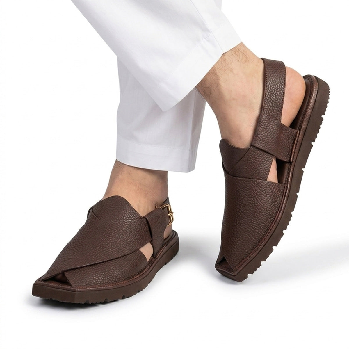 Kaptaan Chocolate Peshawari Chappal – Medicated Vibram Sole