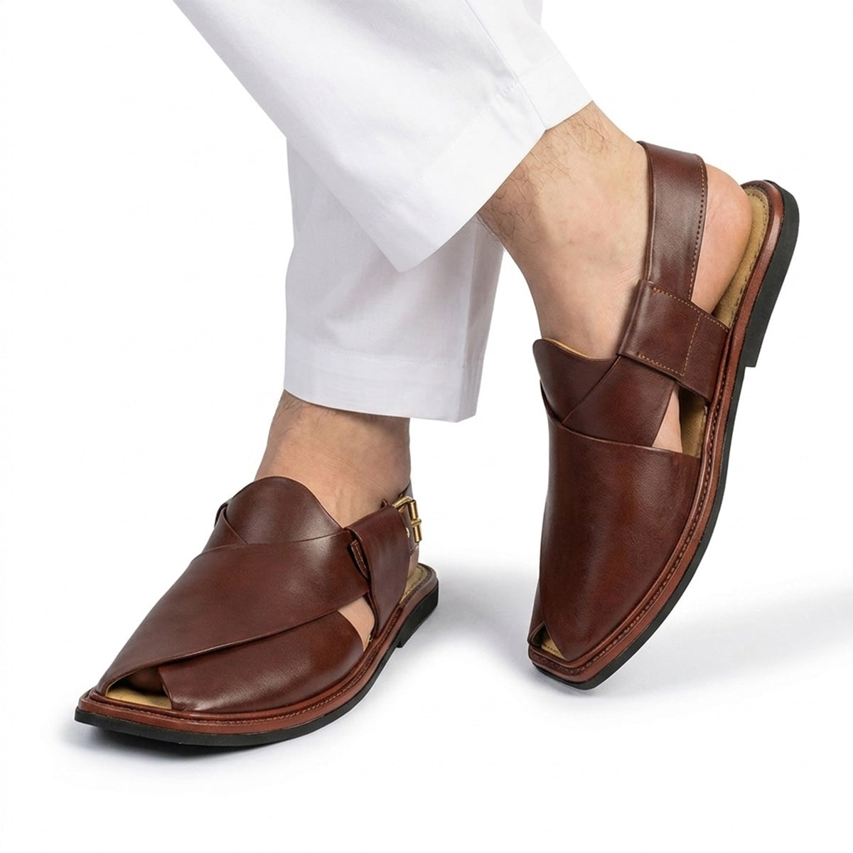 Smart Zalmi Red Peshawari Chappal for Men