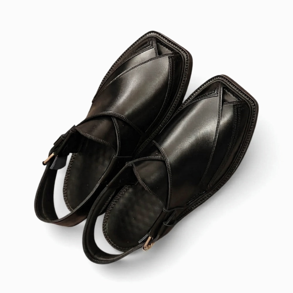 Black Charsadda Classic Takidar Chappal