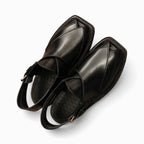Black Charsadda Classic Takidar Chappal
