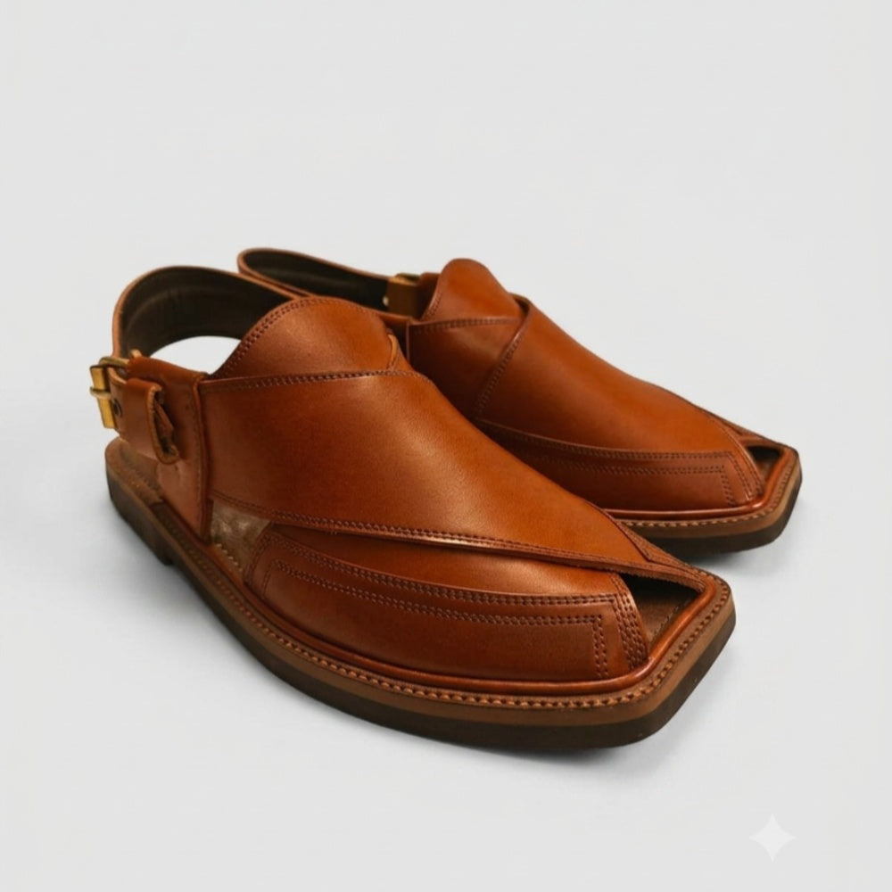 Brown Charsadda Classic Takidar Chappal