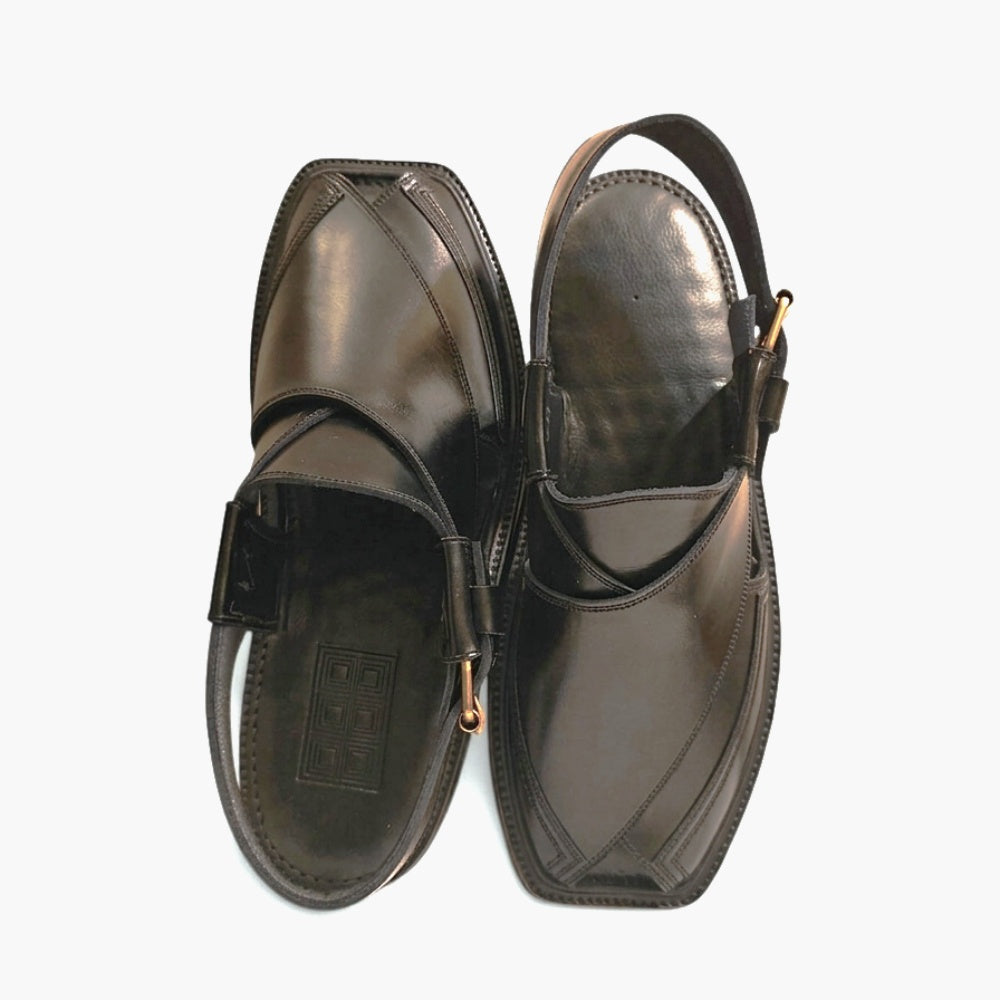 Black Charsadda Classic Takidar Chappal