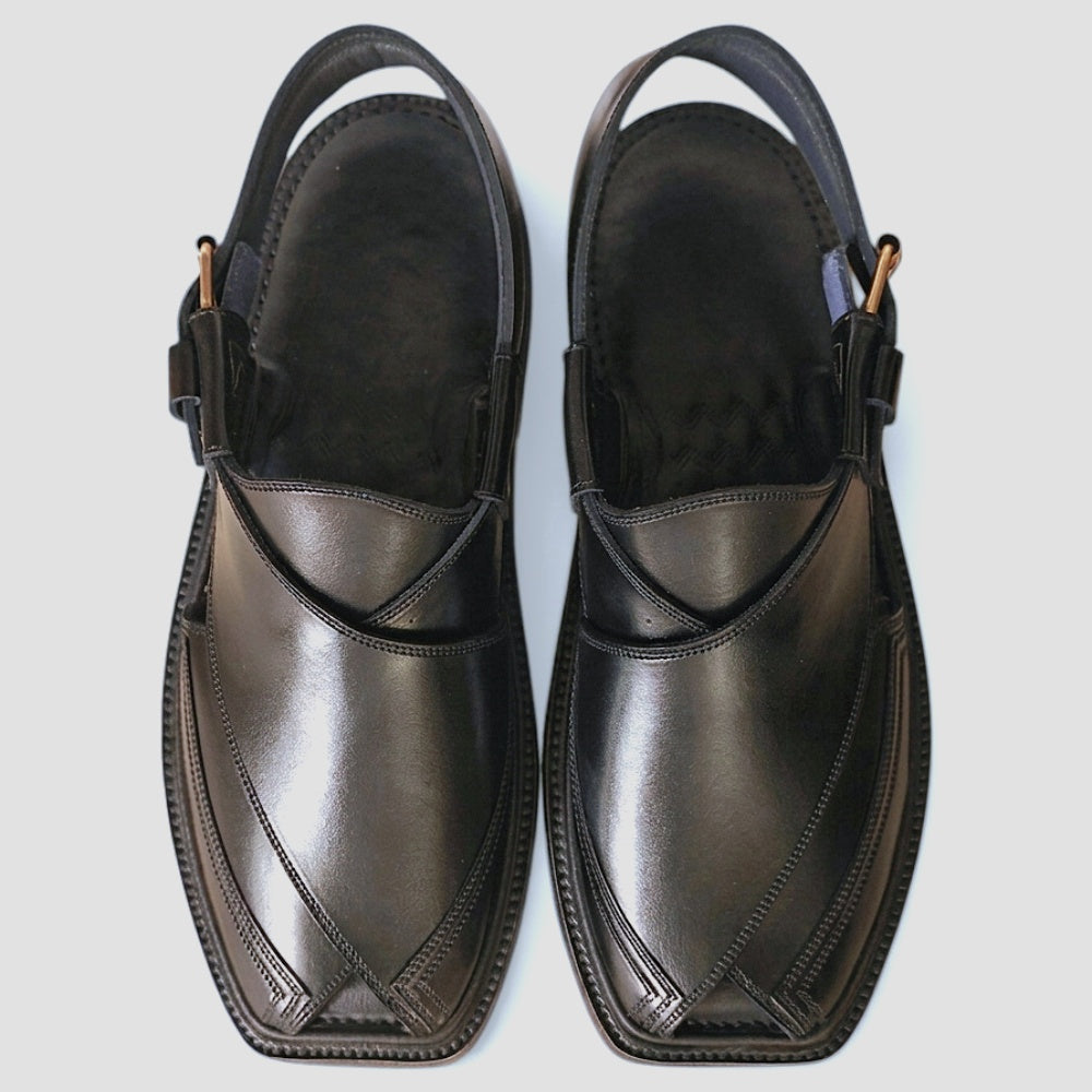 Black Charsadda Classic Takidar Chappal