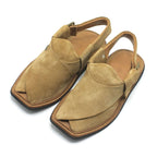 Authentic Beige Suede Sabar Peshawari Chappal for Men