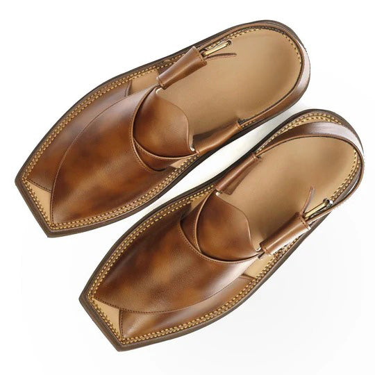 Double Shaded Kaptaan Chappal top view
