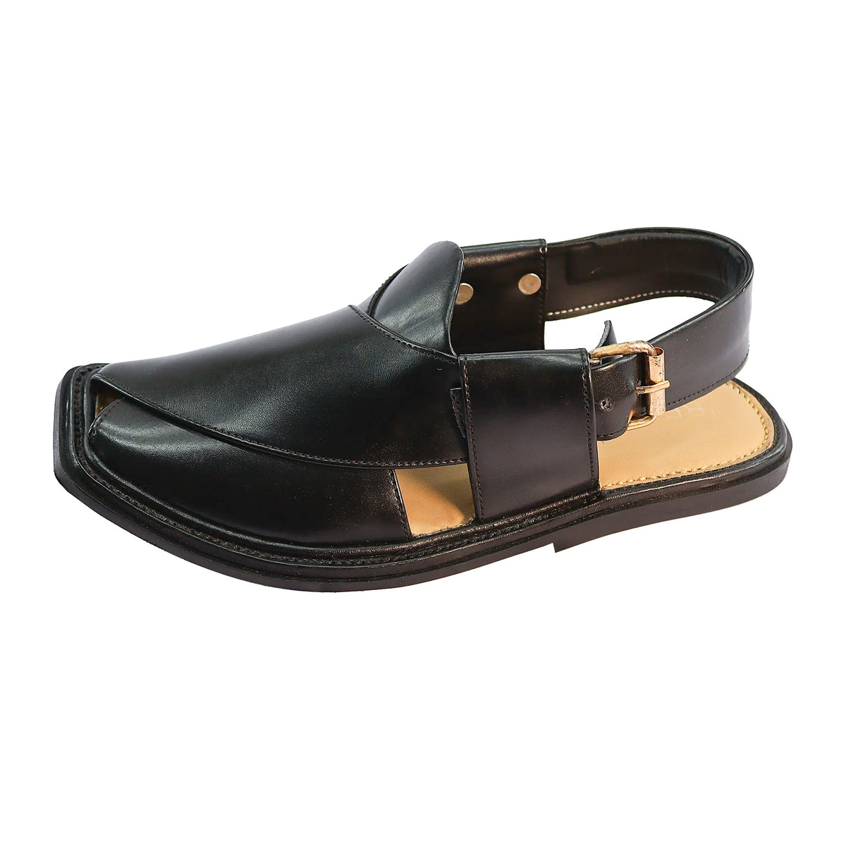 Smart Zalmi Black Peshawari Chappal for Men