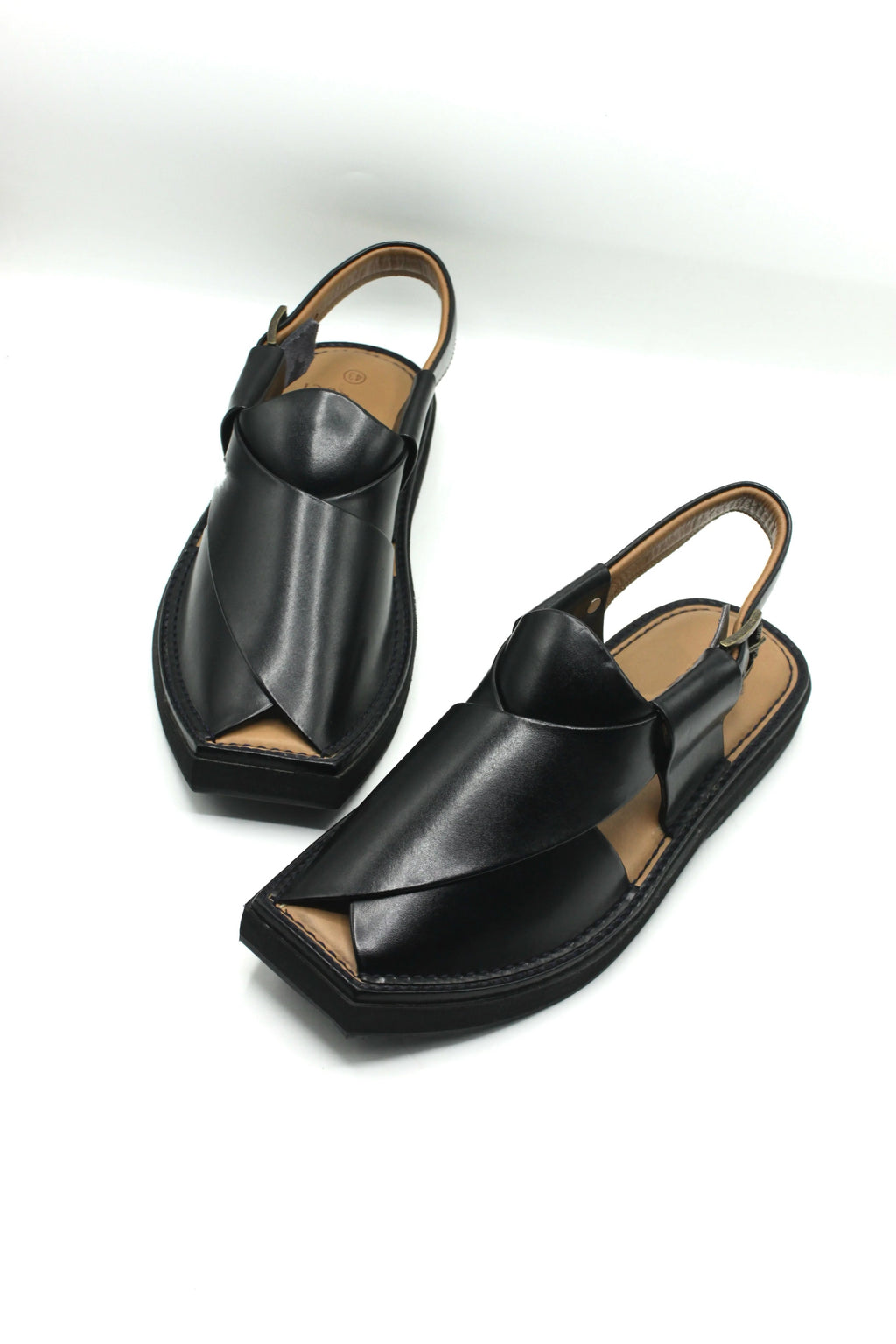 Authentic Black Kaptaan Peshawari Chappal for Men
