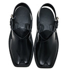 Top view of Black Charsadda Gol T Chappal