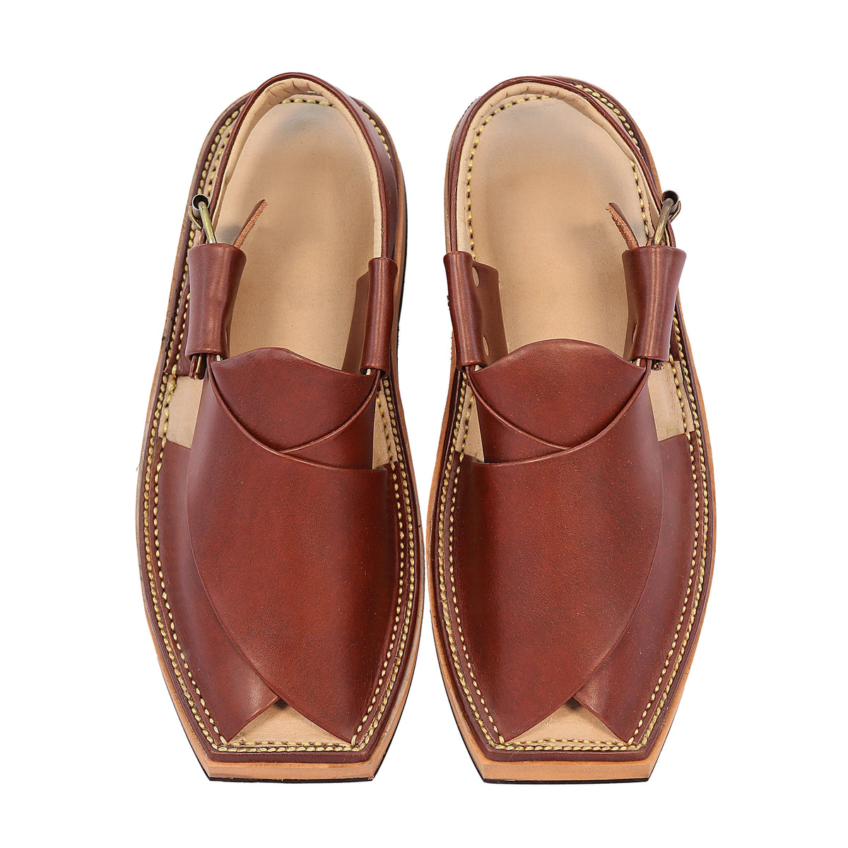 Zalmi Red Kaptaan Peshawari Chappal for men top view