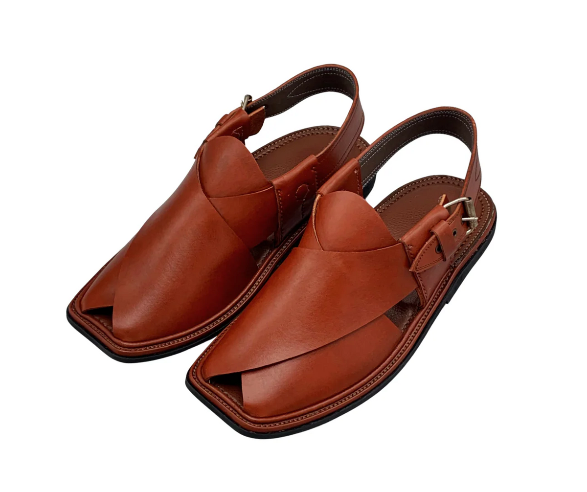 Mustard Gol T Charsadda Chappal side view