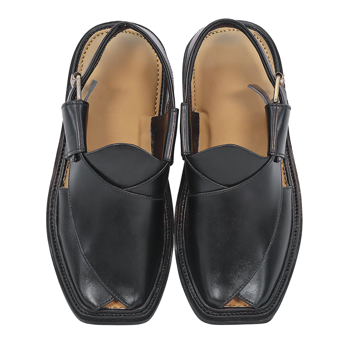 Smart Zalmi Black Peshawari Chappal for Men