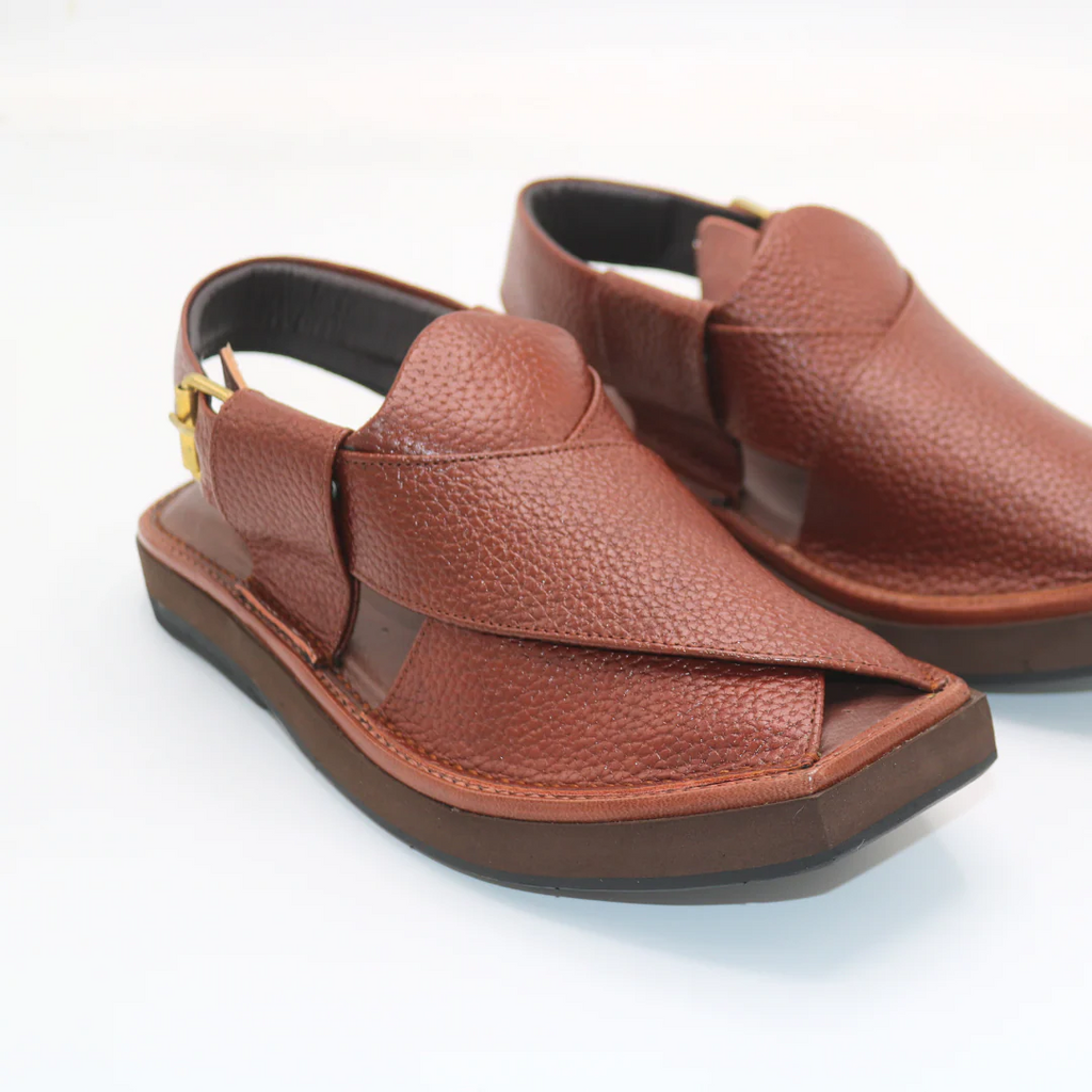 Kaptaan Mustard Peshawari Chappal top view