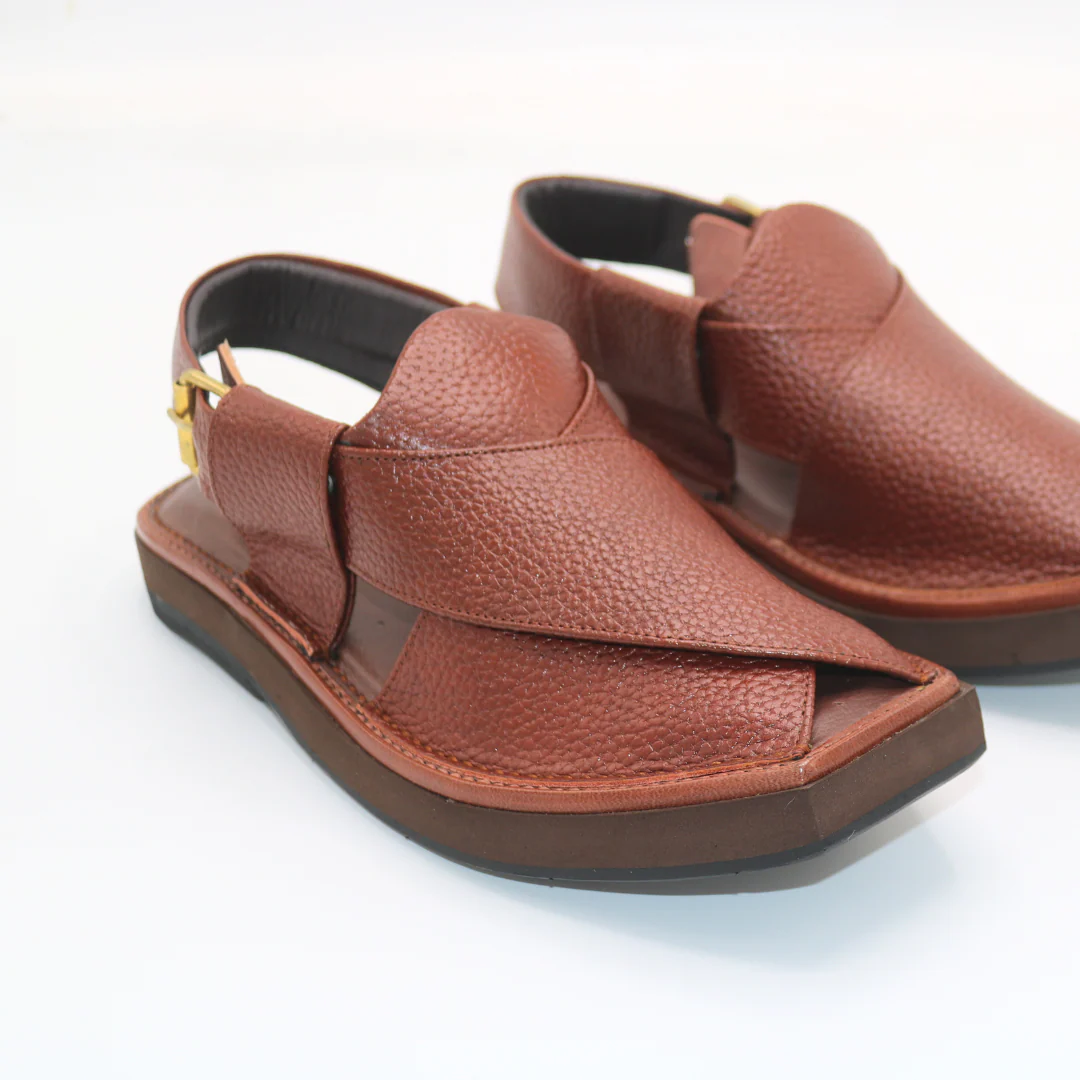 Kaptaan Mustard Peshawari Chappal top view