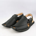 Smart Zalmi Black Matte Peshawari Chappal for Men