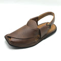Traditional Brown Granular Peshawari Chappal for Men