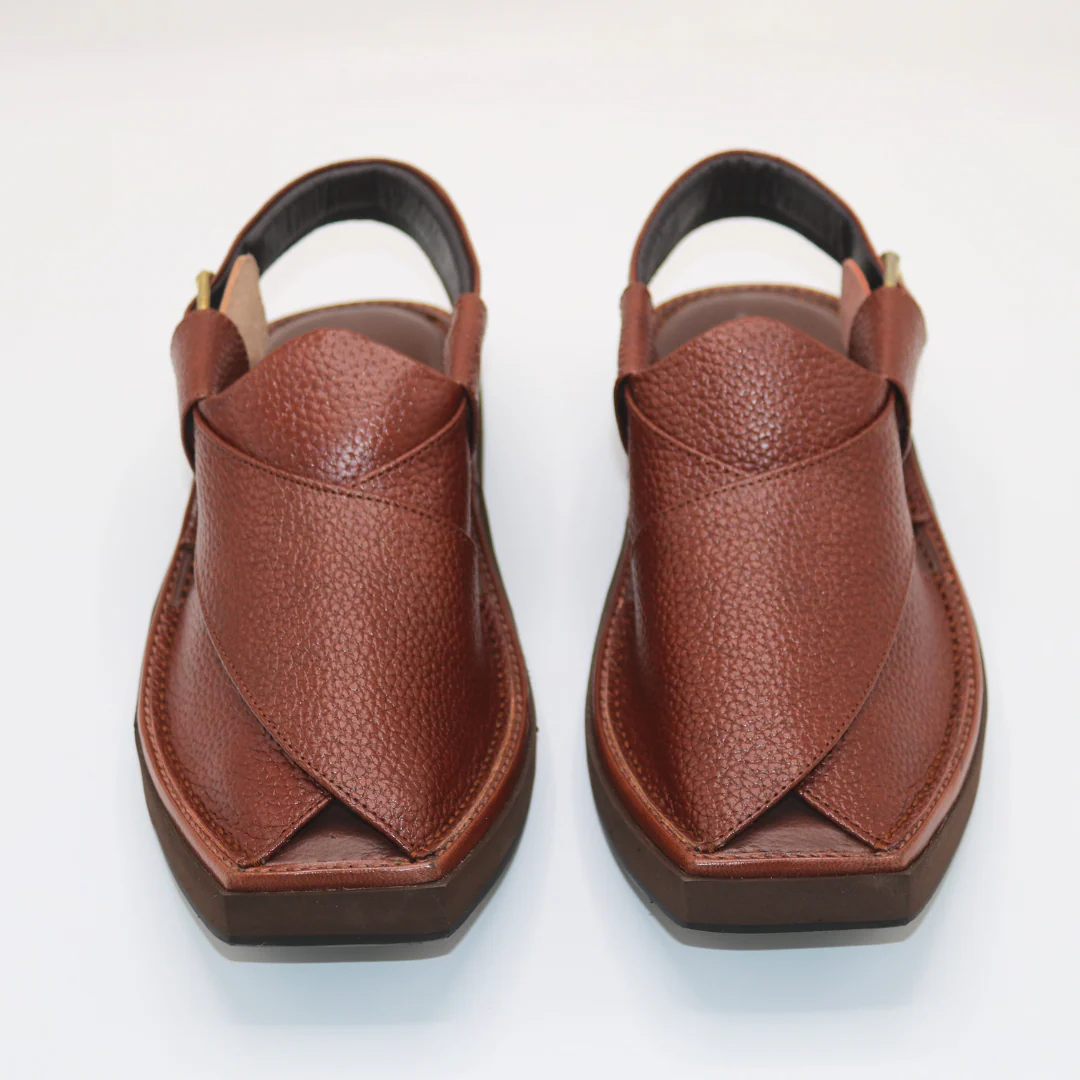 Kaptaan Mustard Peshawari Chappal for men front view