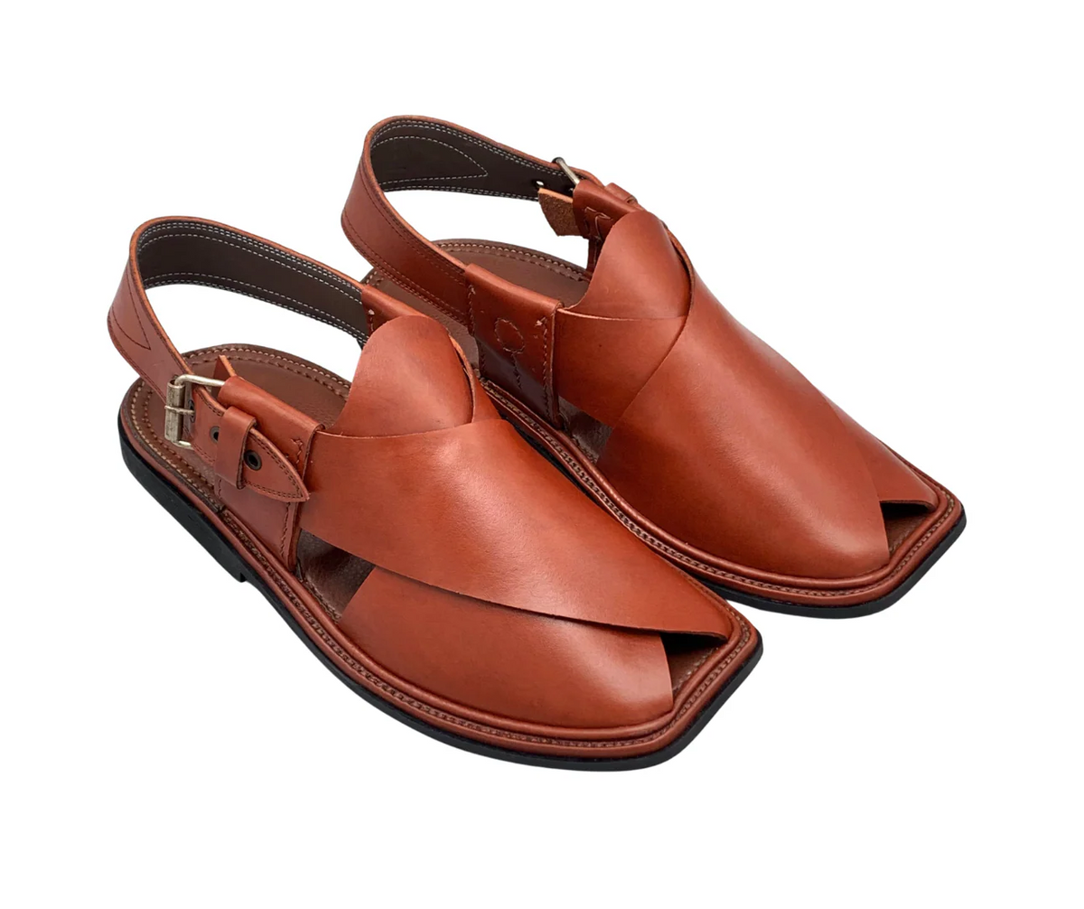 Sole view of Mustard Charsadda Gol T Chappal