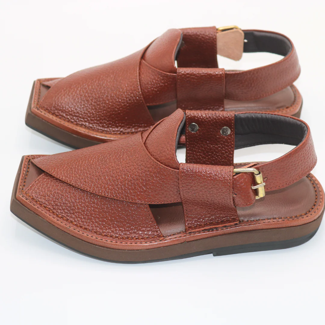 Sole view of Kaptaan Mustard Peshawari Chappal