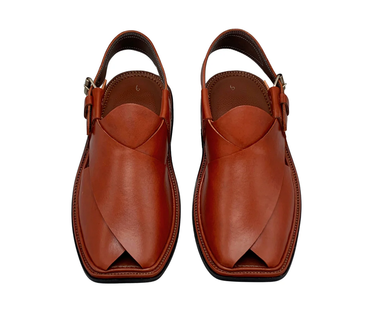 Mustard Charsadda Gol T Peshawari Chappal for Men