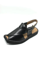 Authentic Black Kaptaan Peshawari Chappal for Men