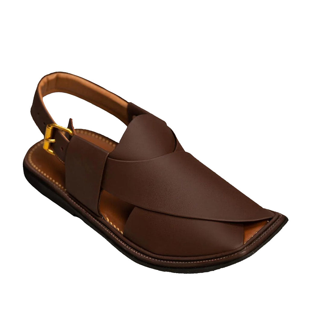 Smart Zalmi Matte Brown Peshawari Chappal for Men