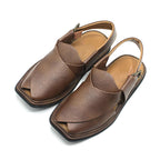 Traditional Brown Granular Peshawari Chappal for Men